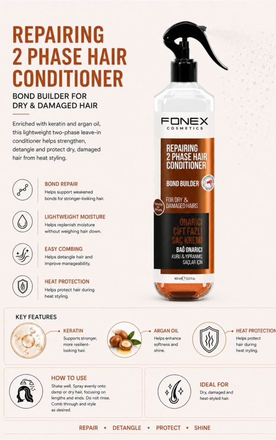 Fonex Two Phase Hair Cond.repairing 400 ml