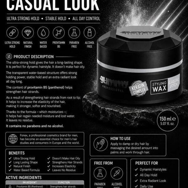 Gummy Styling Wax 150 ml Casual Look