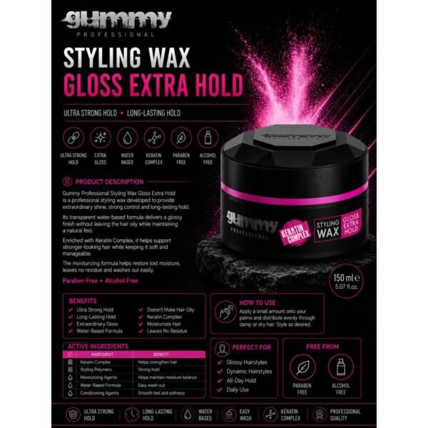 Gummy Styling Wax Gloss Extra Hold 150 ml