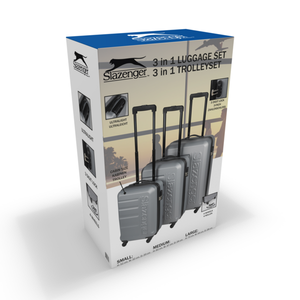 Trolley set 3pc silver